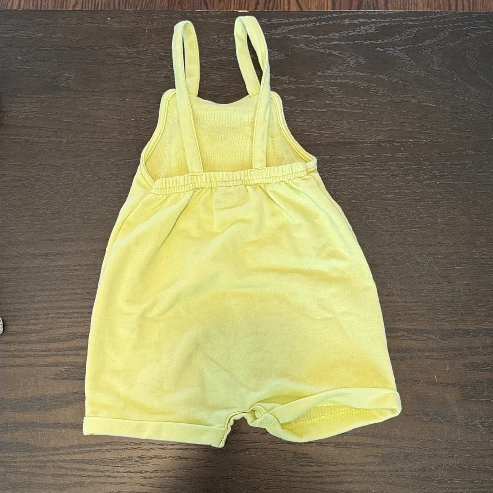 Lime Green Baby Overalls with Bear Design